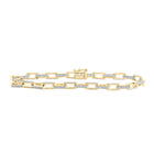 Splendid Jewellery 10kt Yellow Gold Mens Round Diamond Anchor Link Bracelet - 5 Cttw - Splendid Jewellery