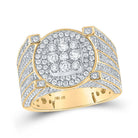 Splendid Jewellery 10kt Yellow Gold Mens Round Diamond Circle Ring 2 - 1/3 Cttw - Splendid Jewellery