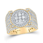 Splendid Jewellery 10kt Yellow Gold Mens Round Diamond Circle Ring 2 - 1/3 Cttw - Splendid Jewellery