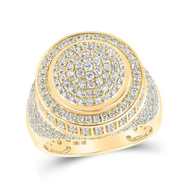 Splendid Jewellery 10kt Yellow Gold Men's Round Diamond Circle Ring 2 - 1/5 Cttw - Splendid Jewellery