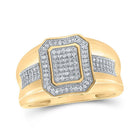 Splendid Jewellery 10kt Yellow Gold Men's Round Diamond Cluster Ring 1/3 Cttw - A Dazzling Statement of Masculine Elegance - Splendid Jewellery