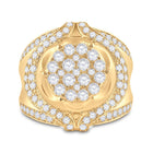 Splendid Jewellery 10kt Yellow Gold Men's Round Diamond Cluster Ring - Exquisite 2-1/4 Cttw Brilliance Front view from the 10Kt Yellow Gold Mens Round Diamond Cluster Ring 2 1 4 Cttwpin279245 collection by Splendid Jewellery