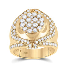 Load image into Gallery viewer, Splendid Jewellery 10kt Yellow Gold Men&#39;s Round Diamond Cluster Ring - Exquisite 2-1/4 Cttw Brilliance Top view from the 10Kt Yellow Gold Mens Round Diamond Cluster Ring 2 1 4 Cttwpin279245 collection by Splendid Jewellery