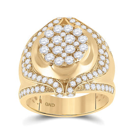Splendid Jewellery 10kt Yellow Gold Men's Round Diamond Cluster Ring - Exquisite 2-1/4 Cttw Brilliance Top view from the 10Kt Yellow Gold Mens Round Diamond Cluster Ring 2 1 4 Cttwpin279245 collection by Splendid Jewellery