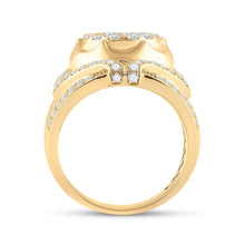 Load image into Gallery viewer, Splendid Jewellery 10kt Yellow Gold Men&#39;s Round Diamond Cluster Ring - Exquisite 2-1/4 Cttw Brilliance Side 2 view from the 10Kt Yellow Gold Mens Round Diamond Cluster Ring 2 1 4 Cttwpin279245 collection by Splendid Jewellery