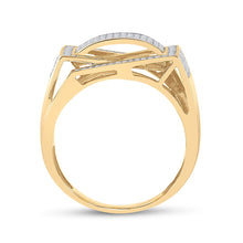 Load image into Gallery viewer, Splendid Jewellery 10kt Yellow Gold Men&#39;s Round Diamond Domed Fashion Ring - Stunning 3/4 Cttw product Side View from Splendid Jewellery