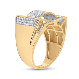 Splendid Jewellery 10kt Yellow Gold Men's Round Diamond Domed Fashion Ring - Stunning 3/4 Cttw - Splendid Jewellery