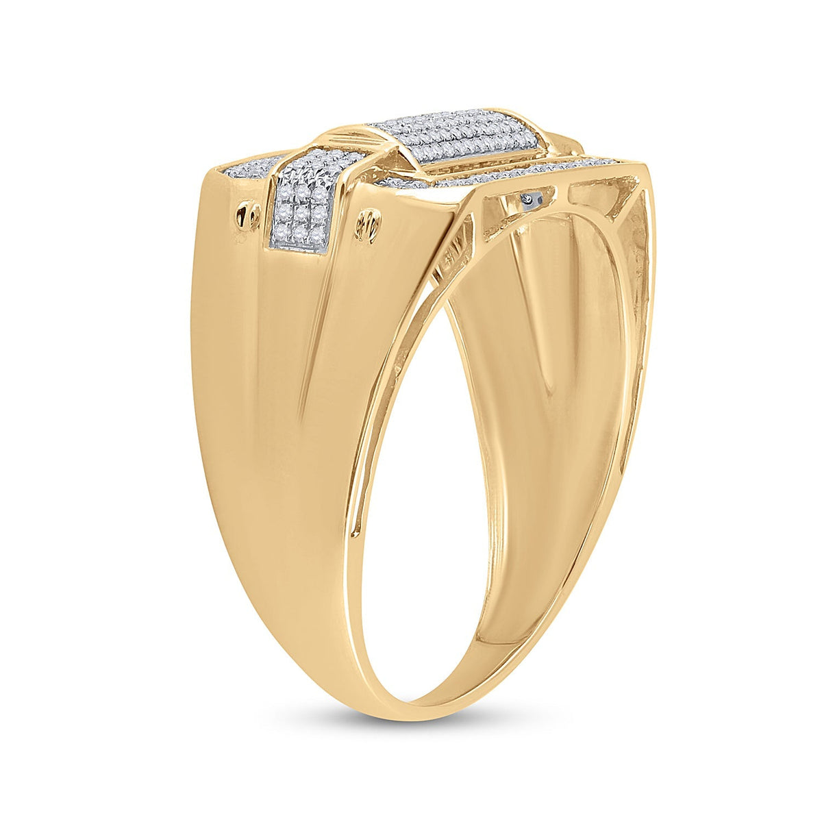 Splendid Jewellery 10kt Yellow Gold Men's Round Diamond Fashion Ring 1/3 Cttw - Splendid Jewellery