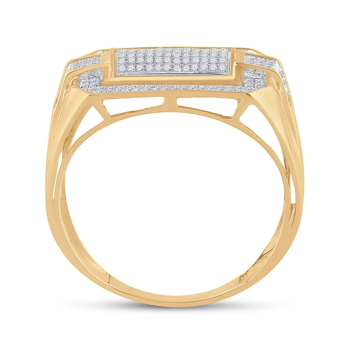 Splendid Jewellery 10kt Yellow Gold Men's Round Diamond Fashion Ring 1/3 Cttw - Splendid Jewellery