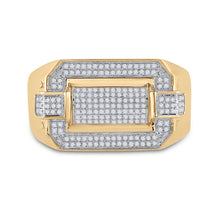 Load image into Gallery viewer, Splendid Jewellery 10kt Yellow Gold Men&#39;s Round Diamond Fashion Ring 1/3 Cttw product Top View from Splendid Jewellery
