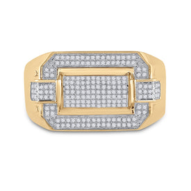 Splendid Jewellery 10kt Yellow Gold Men's Round Diamond Fashion Ring 1/3 Cttw product Top View from Splendid Jewellery