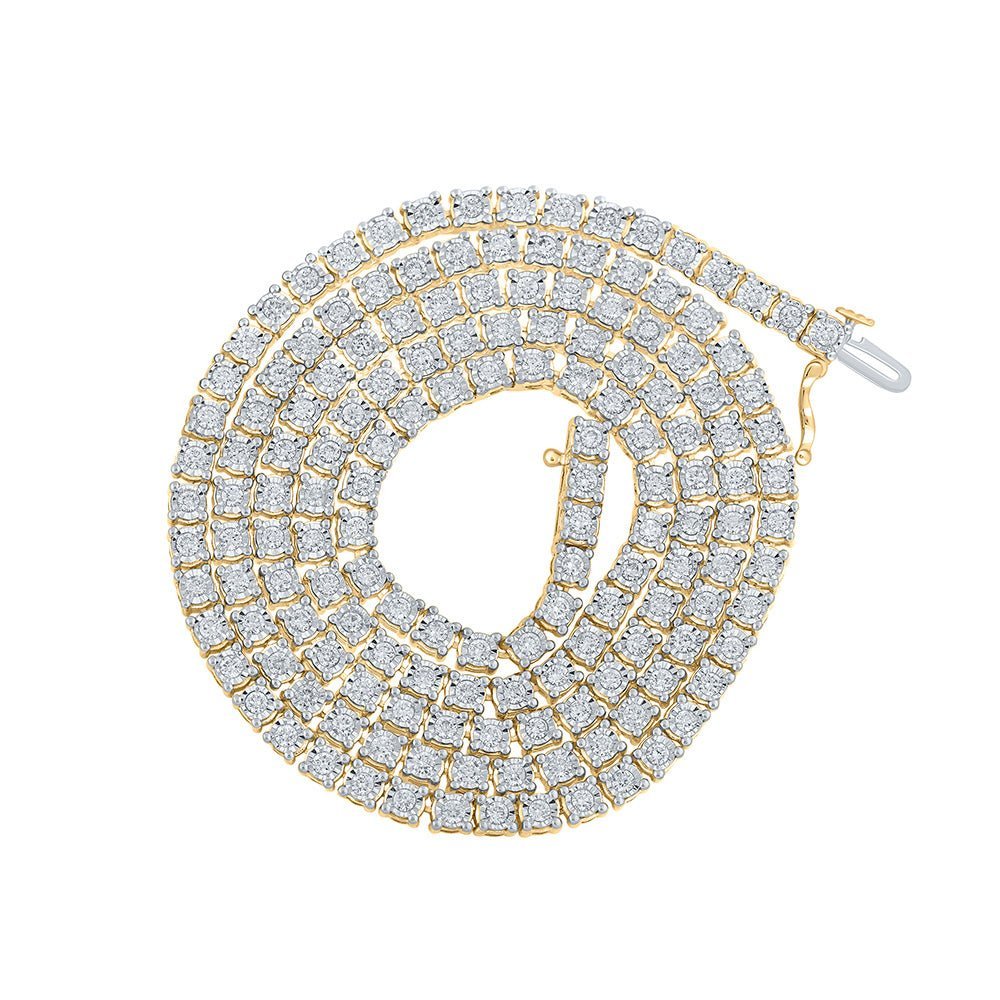 Splendid Jewellery 10kt Yellow Gold Men's Round Diamond Link Chain Necklace - 5 - 1/4 Cttw - Splendid Jewellery