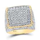 Splendid Jewellery 10kt Yellow Gold Men's Round Diamond Square Ring - 4 - 7/8 Cttw - Splendid Jewellery