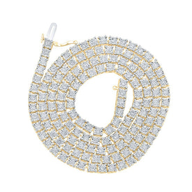 Splendid Jewellery 10kt Yellow Gold Round Diamond Link Chain Necklace - 4 - 3/4 Cttw for Men - Splendid Jewellery