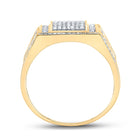 Splendid Jewellery 10kt Yellow Gold Square Diamond Men's Ring - 3/8 Cttw product Side View from Splendid Jewellery