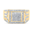Splendid Jewellery 10kt Yellow Gold Square Diamond Men's Ring - 3/8 Cttw product Top View from Splendid Jewellery