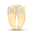 Splendid Jewellery 10kt Yellow Gold Square Diamond Men's Ring - 3/8 Cttw product Side View 2 from Splendid Jewellery
