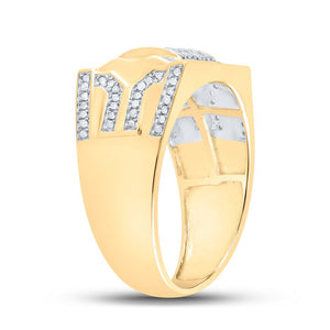 Splendid Jewellery 10kt Yellow Gold Square Diamond Men's Ring - 3/8 Cttw - Splendid Jewellery