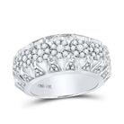 Splendid Jewellery 14kt White Gold Men's Round Diamond Band Ring 1 - 1/2 Cttw - Splendid Jewellery