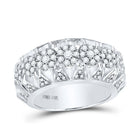 Splendid Jewellery 14kt White Gold Men's Round Diamond Band Ring 1 - 1/2 Cttw - Splendid Jewellery