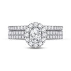 Splendid Jewellery 14kt White Gold Oval Diamond Bridal Wedding Ring Band Set - Splendid Jewellery