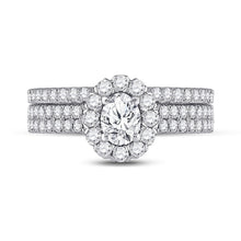 Load image into Gallery viewer, Splendid Jewellery 14kt White Gold Oval Diamond Bridal Wedding Ring Band Set - Splendid Jewellery