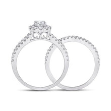 Load image into Gallery viewer, Splendid Jewellery 14kt White Gold Oval Diamond Bridal Wedding Ring Band Set - Splendid Jewellery