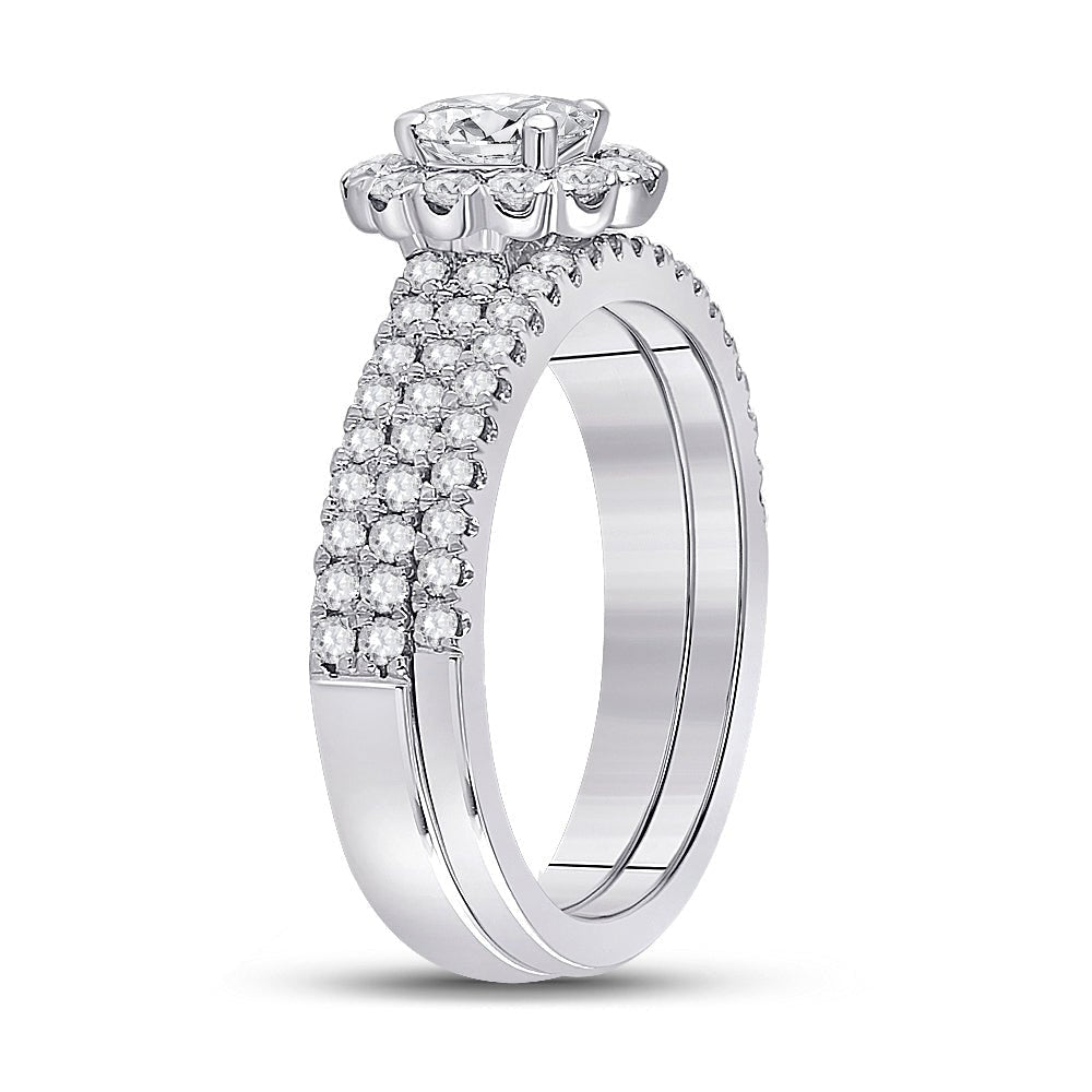 Splendid Jewellery 14kt White Gold Oval Diamond Bridal Wedding Ring Band Set - Splendid Jewellery