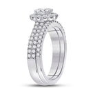 Splendid Jewellery 14kt White Gold Oval Diamond Bridal Wedding Ring Band Set - Splendid Jewellery