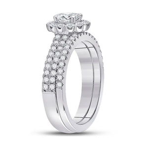 Splendid Jewellery 14kt White Gold Oval Diamond Bridal Wedding Ring Band Set - Splendid Jewellery