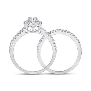 Splendid Jewellery 14kt White Gold Oval Diamond Bridal Wedding Ring Band Set - Splendid Jewellery