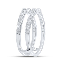 Load image into Gallery viewer, Splendid Jewellery 14kt White Gold Round Diamond Wrap Enhancer Wedding Band - Second Side View
