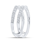Splendid Jewellery 14kt White Gold Round Diamond Wrap Enhancer Wedding Band - Second Side View