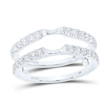 Load image into Gallery viewer, Splendid Jewellery 14kt White Gold Round Diamond Wrap Enhancer Wedding Band - Top View