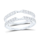 Splendid Jewellery 14kt White Gold Round Diamond Wrap Enhancer Wedding Band - Top View