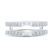 Load image into Gallery viewer, Splendid Jewellery 14kt White Gold Round Diamond Wrap Enhancer Wedding Band - Front View