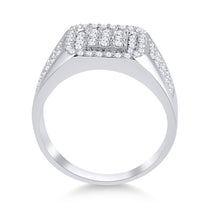 Load image into Gallery viewer, Splendid Jewellery 14kt White Gold Square Diamond Men&#39;s Ring - 1-1/4 Cttw - Second Side View