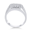 Splendid Jewellery 14kt White Gold Square Diamond Men's Ring - 1-1/4 Cttw - Second Side View