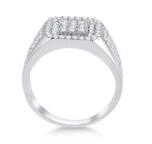 Splendid Jewellery 14kt White Gold Square Diamond Men's Ring - 1 - 1/4 Cttw - Splendid Jewellery