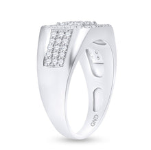 Load image into Gallery viewer, Splendid Jewellery 14kt White Gold Square Diamond Men's Ring - 1 - 1/4 Cttw - Splendid Jewellery
