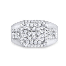 Load image into Gallery viewer, Splendid Jewellery 14kt White Gold Square Diamond Men&#39;s Ring - 1-1/4 Cttw - Front View