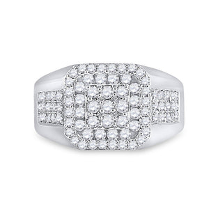 Splendid Jewellery 14kt White Gold Square Diamond Men's Ring - 1 - 1/4 Cttw - Splendid Jewellery