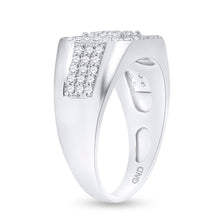 Load image into Gallery viewer, Splendid Jewellery 14kt White Gold Square Diamond Men&#39;s Ring - 1-1/4 Cttw - Side View