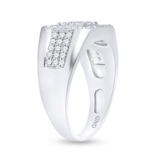 Splendid Jewellery 14kt White Gold Square Diamond Men's Ring - 1 - 1/4 Cttw - Splendid Jewellery