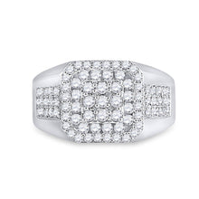 Load image into Gallery viewer, Splendid Jewellery 14kt White Gold Square Diamond Men's Ring - 1 - 1/4 Cttw - Splendid Jewellery
