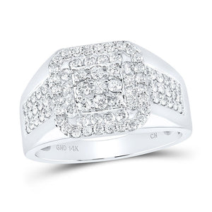 Splendid Jewellery 14kt White Gold Square Diamond Men's Ring - 1 - 1/4 Cttw - Splendid Jewellery