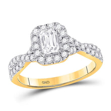 Load image into Gallery viewer, Splendid Jewellery 14kt Yellow Gold Emerald Diamond Solitaire Bridal Wedding Engagement Ring - Splendid Jewellery