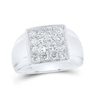 Splendid Jewellery: Majestic 10kt White Gold Square Diamond Ring for Men, 1 - 1/2 Cttw - Splendid Jewellery