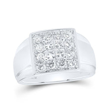 Load image into Gallery viewer, Splendid Jewellery: Majestic 10kt White Gold Square Diamond Ring for Men, 1 - 1/2 Cttw - Splendid Jewellery