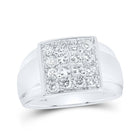 Splendid Jewellery: Majestic 10kt White Gold Square Diamond Ring for Men, 1 - 1/2 Cttw - Splendid Jewellery